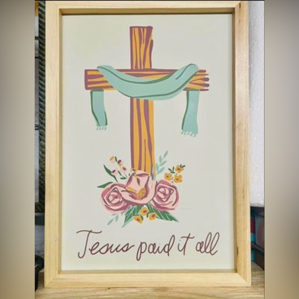 *Jesus Paid It All Inset Box Sign - Picture 10 of 10